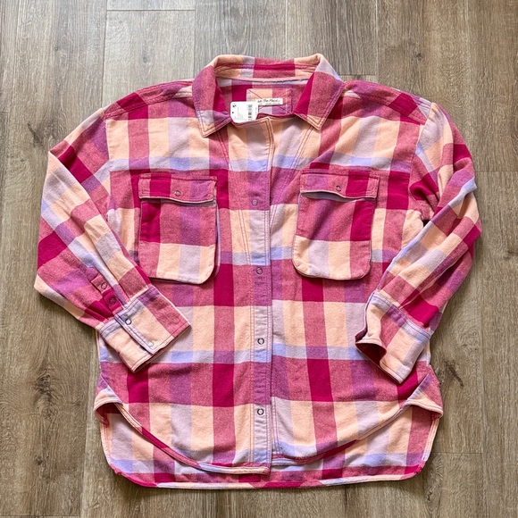 Free People Tops - Free People Plaid Women’s Shirt in Pink, Cream and Purple